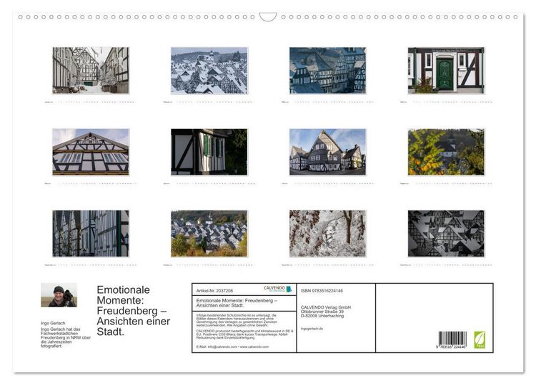Produktbild: Emotionale Momente: Freudenberg &ndash; Ansichten einer Stadt. (Wandkalender 2026 DIN A2 quer), CALVENDO Monatskalender