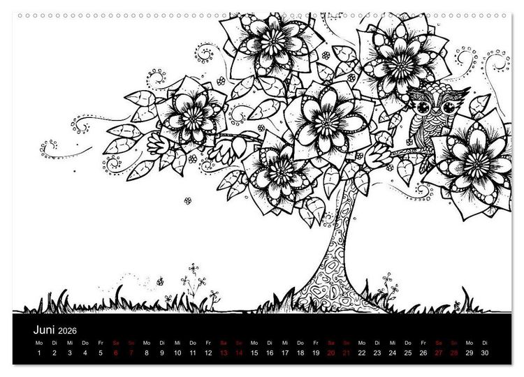 Produktbild: Bezaubernde Mini-Monster - Ein Ausmal-Kalender (hochwertiger Premium Wandkalender 2026 DIN A2 quer), Kunstdruck in Hochglanz