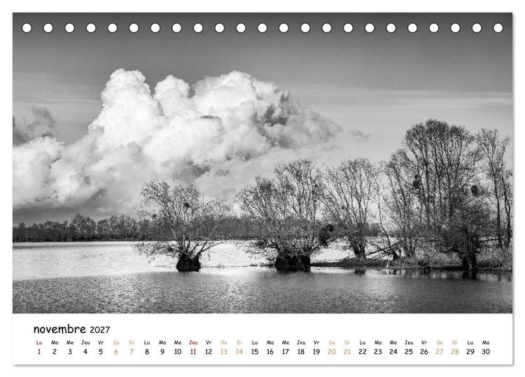 Produktbild: Terres de contraste &ndash; Une ann&eacute;e en monochrome (Calendrier de bureau 2027 DIN A5 vertical), CALVENDO calendrier mensuel