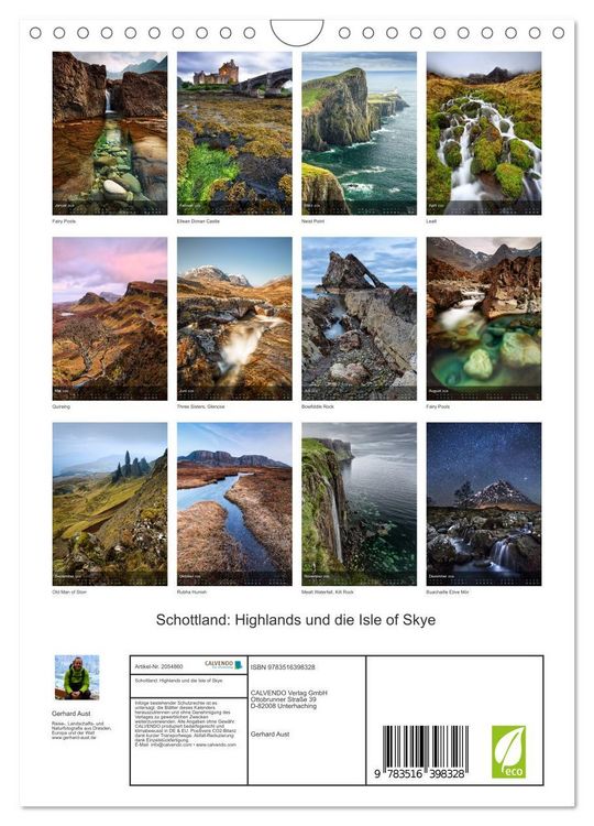 Produktbild: Schottland: Highlands und die Isle of Skye (Wandkalender 2026 DIN A4 hoch), CALVENDO Monatskalender
