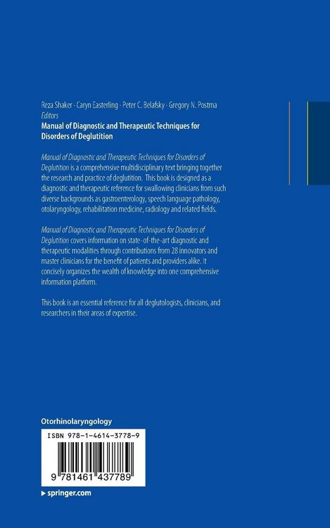 Produktbild: Manual of Diagnostic and Therapeutic Techniques for Disorders of Deglutition