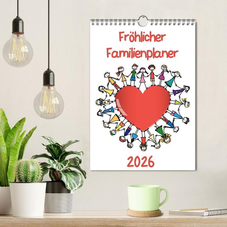 Produktbild: Fr&ouml;hlicher Familienplaner (Wandkalender 2026 DIN A4 hoch), CALVENDO Monatskalender