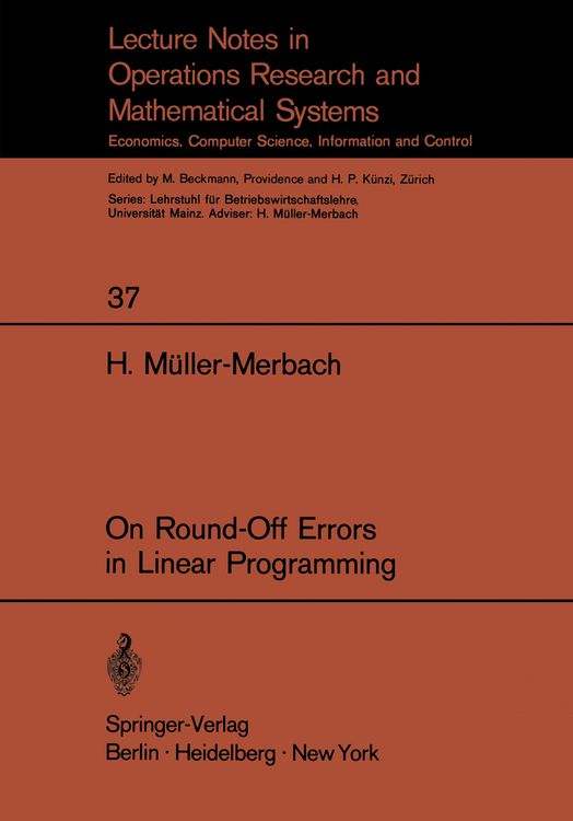 Produktbild: On Round-Off Errors in Linear Programming