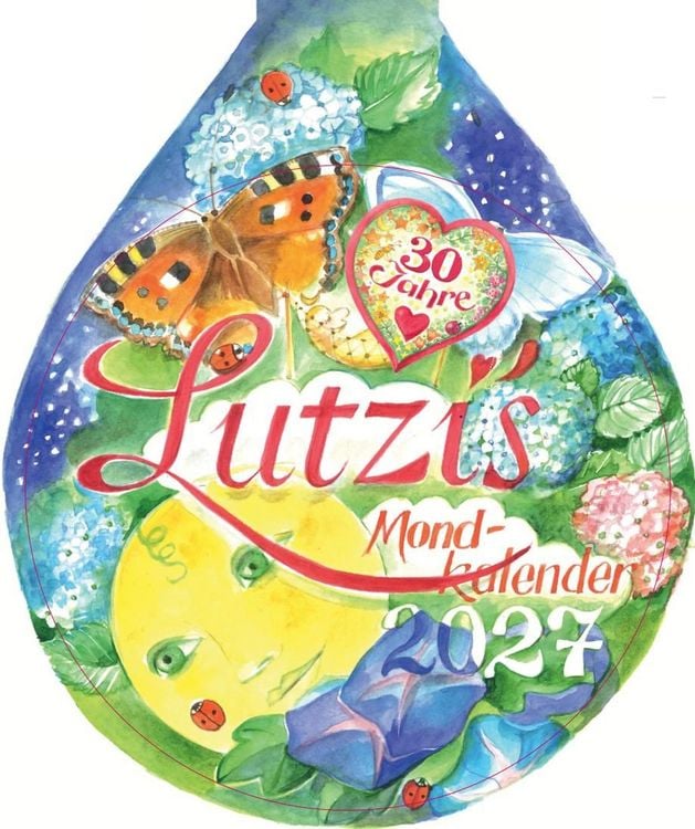 Produktbild: Lutzis Mondkalender rund &Oslash; 16cm (Tagesabreisskalender) 2027