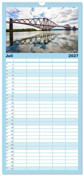 Produktbild: Familienplaner 2027 - Faszination Edinburgh mit 5 Spalten (Wandkalender, 21 x 45 cm) CALVENDO
