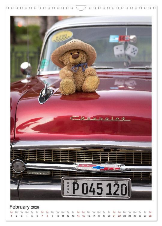 Produktbild: Travelling Teddy Cuba Edition 2026 (Wall Calendar 2026 DIN A3 portrait), CALVENDO 12 Month Wall Calendar