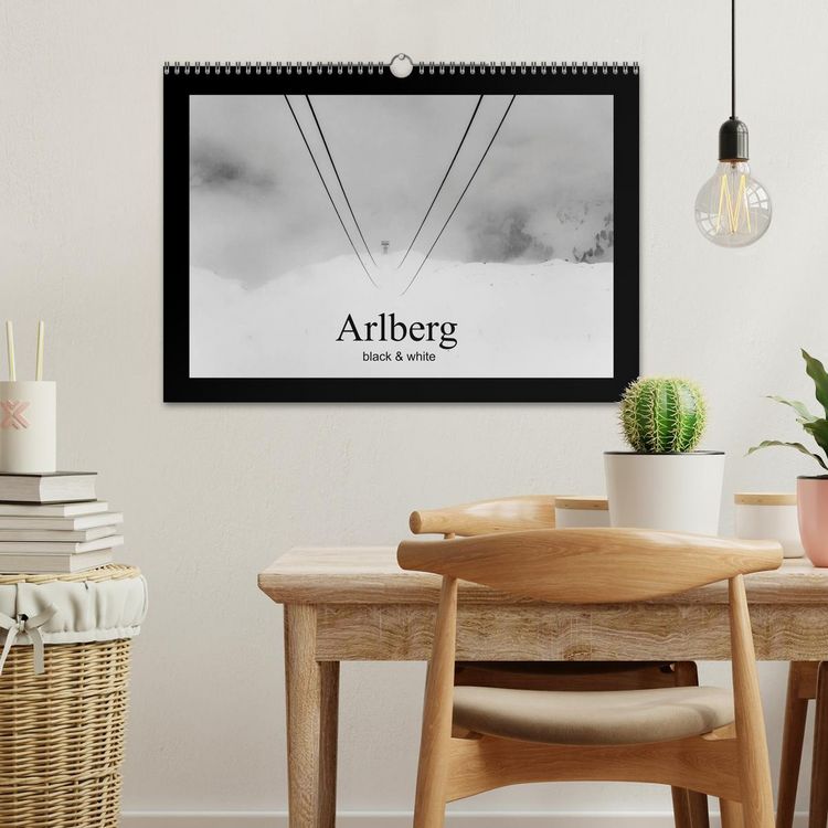 Produktbild: Arlberg black and white (Wandkalender 2026 DIN A3 quer), CALVENDO Monatskalender