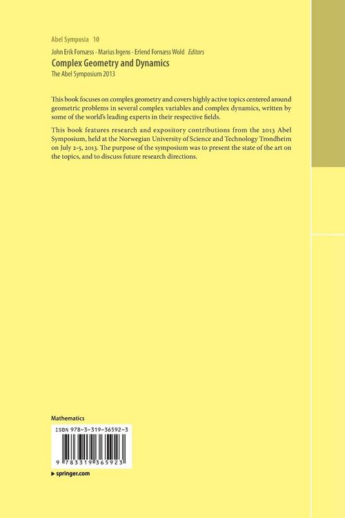 Produktbild: Complex Geometry and Dynamics