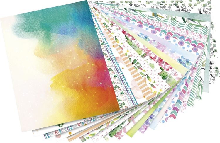 Produktbild: Folia Motivblock AQUARELL 24x34cm, 20 Blatt