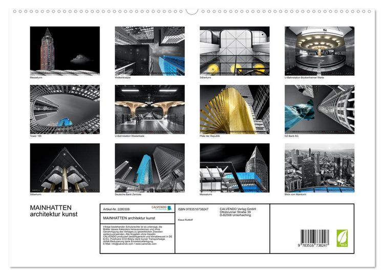 Produktbild: MAINHATTEN architektur kunst (hochwertiger Premium Wandkalender 2026 DIN A2 quer), Kunstdruck in Hochglanz