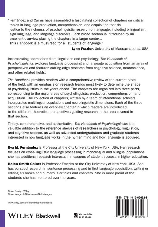 Produktbild: The Handbook of Psycholinguistics