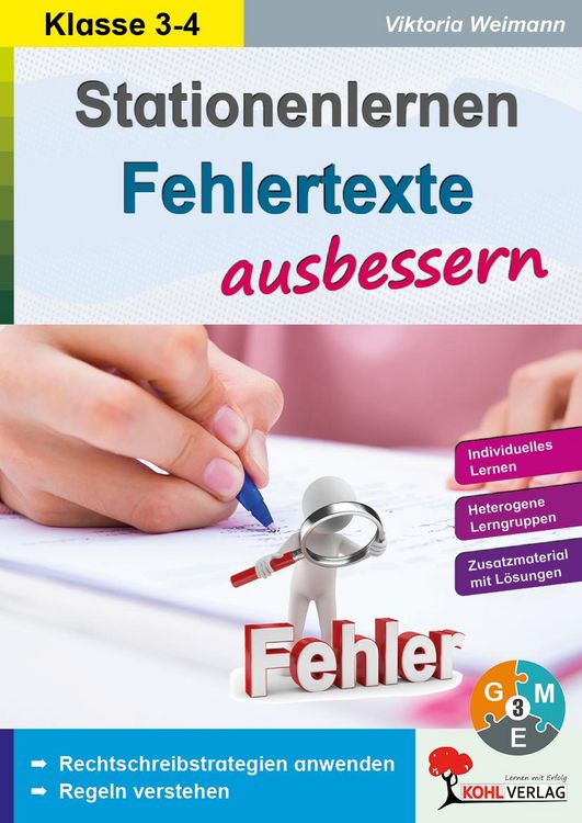 Produktbild: Stationenlernen Fehlertexte ausbessern / Klasse 3-4