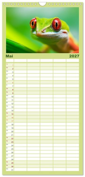 Produktbild: Familienplaner 2027 - Quer durch die Tierwelt der Erde mit 5 Spalten (Wandkalender, 21 x 45 cm) CALVENDO