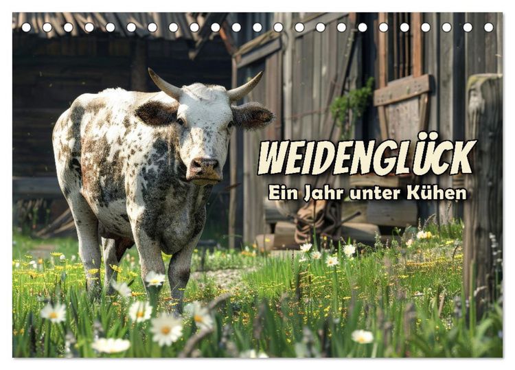 Produktbild: Weidengl&uuml;ck: Ein Jahr unter K&uuml;hen (Tischkalender 2026 DIN A5 quer), CALVENDO Monatskalender