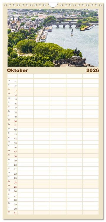 Produktbild: Familienplaner 2026 - Eine Kreuzfahrt auf dem Rhein mit 5 Spalten (Wandkalender, 21 x 45 cm) CALVENDO