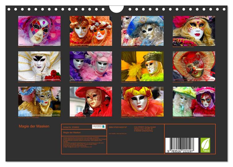 Produktbild: Magie der Masken (Wandkalender 2026 DIN A4 quer), CALVENDO Monatskalender