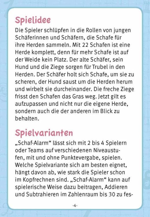 Schafalarm. Ein Denk- und Zahlenspiel