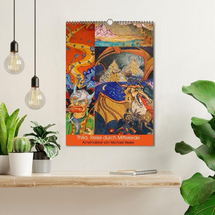 Produktbild: Thilia. Reise durch Mittelerde. Acrylmalerei von Michael Weiler. (Wandkalender 2026 DIN A3 hoch), CALVENDO Monatskalender