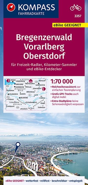 Bild vom Artikel KOMPASS Fahrradkarte 3357 Bregenzerwald, Vorarlberg, Oberstdorf 1:70.000 vom Autor 