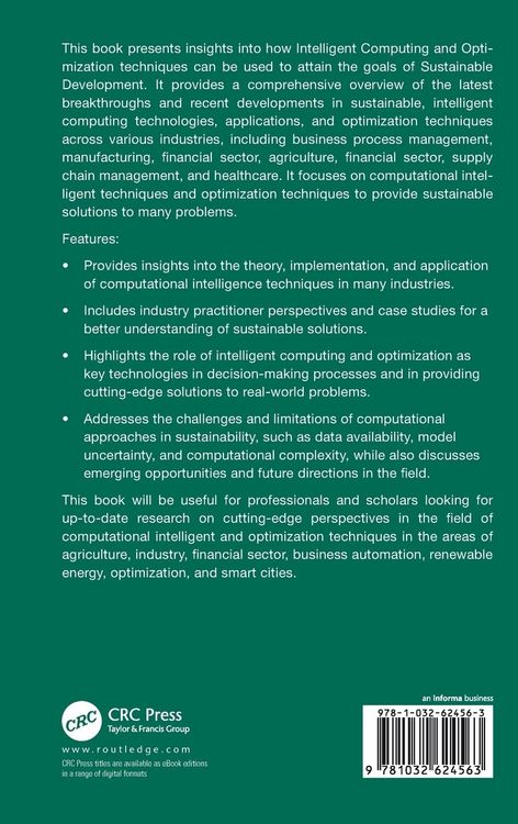 Produktbild: Intelligent Computing and Optimization for Sustainable Development