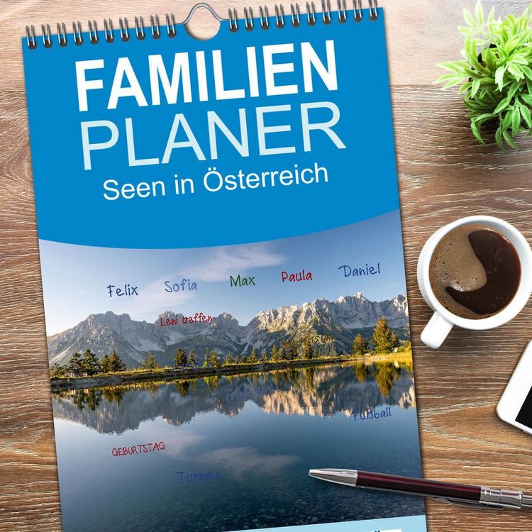 Produktbild: Familienplaner 2026 - Seen in &Ouml;sterreich mit 5 Spalten (Wandkalender, 21 x 45 cm) CALVENDO