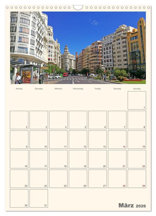 Produktbild: Valencia - Barcelona Terminplaner (Wandkalender 2026 DIN A3 hoch), CALVENDO Monatskalender