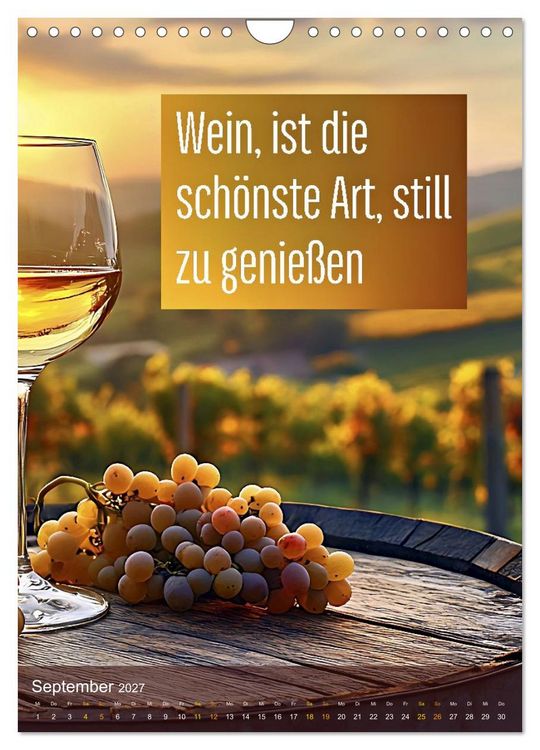 Produktbild: Im Zeichen des Weins - Gedanken f&uuml;r Geniesser (Wandkalender 2027 DIN A4 hoch), CALVENDO Monatskalender