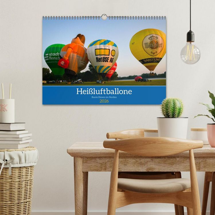 Produktbild: Hei&szlig;luftballone - Bunte Riesen im Norden (Wandkalender 2026 DIN A3 quer), CALVENDO Monatskalender