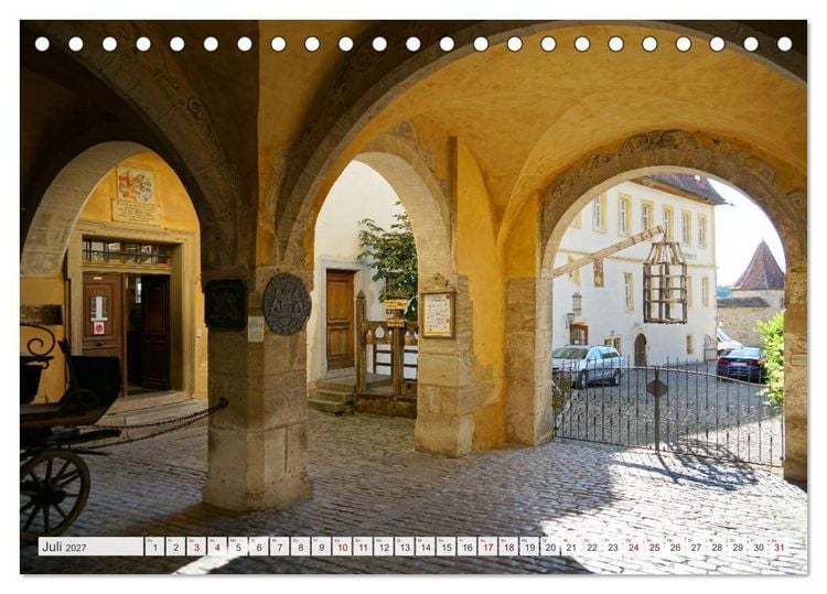 Produktbild: Rothenburg ob der Tauber. Sehensw&uuml;rdigkeiten. (Tischkalender 2027 DIN A5 quer), CALVENDO Monatskalender
