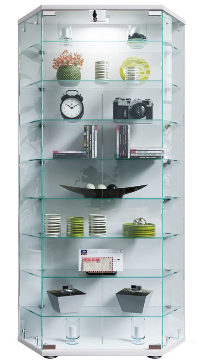 Produktbild: Holz Glas Stand Vitrine Sammelvitrine Cenila XL