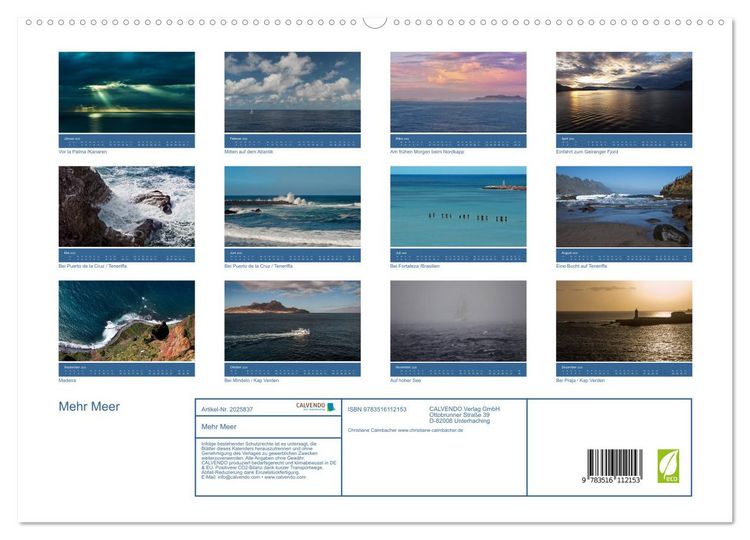 Produktbild: Mehr Meer (hochwertiger Premium Wandkalender 2026 DIN A2 quer), Kunstdruck in Hochglanz
