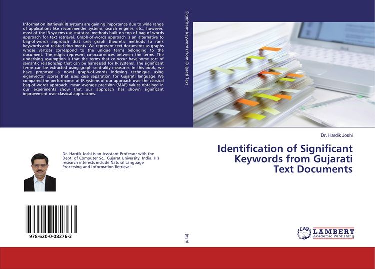 Produktbild: Identification of Significant Keywords from Gujarati Text Documents
