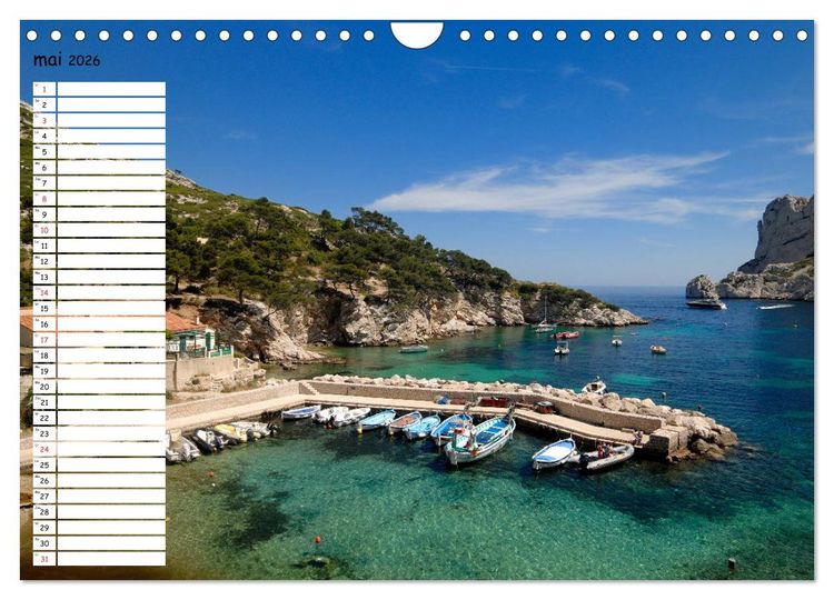 Produktbild: Les Calanques - Criques et fiords de Provence (Calendrier mural 2026 DIN A4 vertical), CALVENDO calendrier mensuel