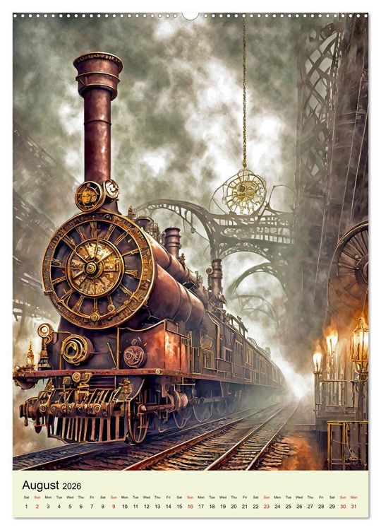 Produktbild: Retro Rides with Steam and Steel (High Quality Premium Wall Calendar 2026 DIN A2 portrait),CALVENDO 12 Month Wall Calendar