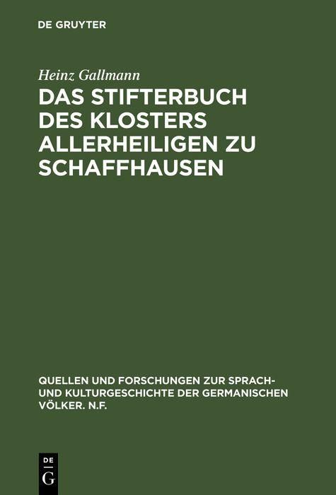 Produktbild: Das Stifterbuch des Klosters Allerheiligen zu Schaffhausen