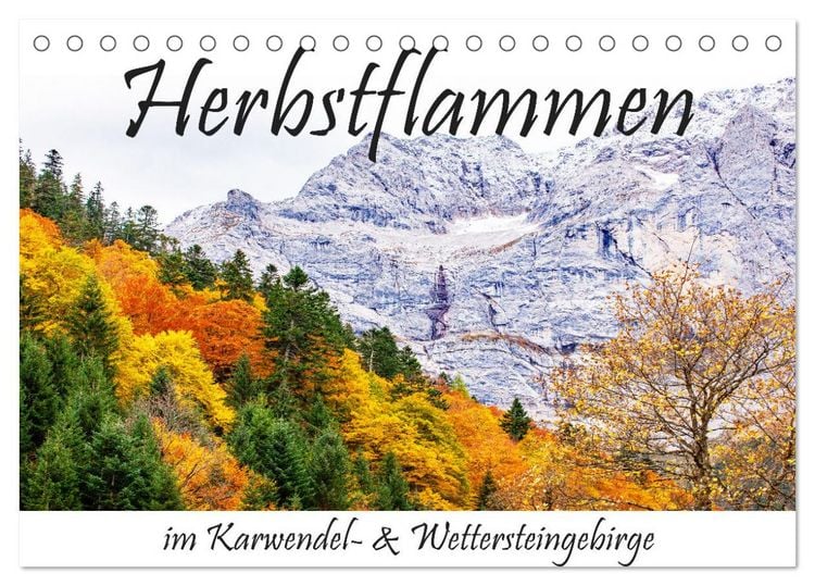 Produktbild: Herbstflammen im Karwendel- und Wettersteingebirge (Tischkalender 2026 DIN A5 quer), CALVENDO Monatskalender