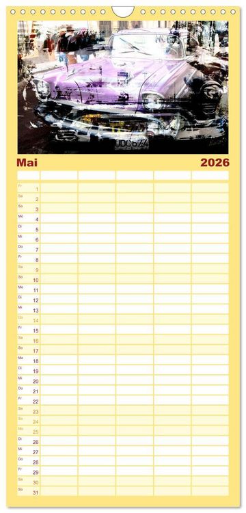 Produktbild: Familienplaner 2026 - Kuba anders-Art-ig mit 5 Spalten (Wandkalender, 21 x 45 cm) CALVENDO