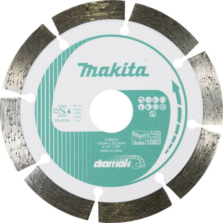 Produktbild: Makita D-80070 Diamanttrennscheibe Durchmesser 115 mm Bohrungs-&Oslash; 22.23 mm Beton, Ziegel, Kalksandstein 1 St.