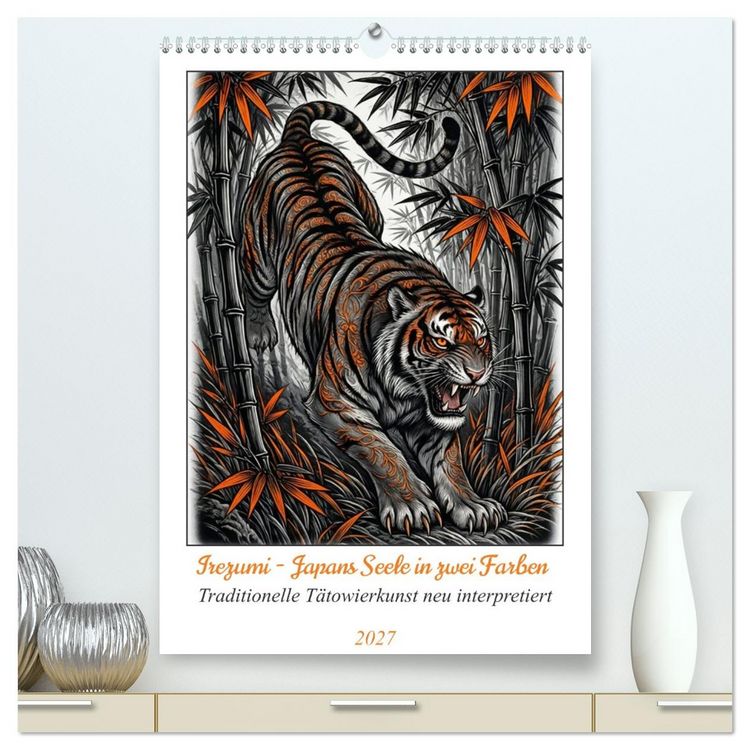 Produktbild: Irezumi - Japans Seele in zwei Farben (hochwertiger Premium Wandkalender 2027 DIN A2 hoch), Kunstdruck in Hochglanz