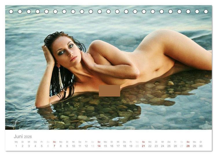 Produktbild: Wasser und Nymphen - Akt am Wasser (Tischkalender 2026 DIN A5 quer), CALVENDO Monatskalender