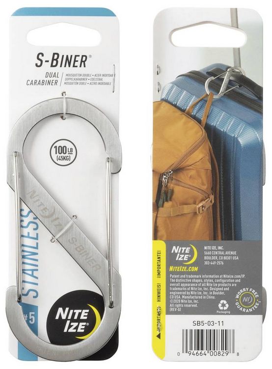 Produktbild: NITE Ize NI-SB5-03-11 Karabiner S-Biner Gr. 5 111mm x 49mm 1St.