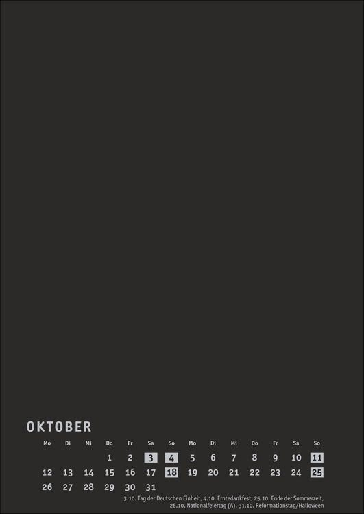 Produktbild: Premium-Bastelkalender schwarz A4 2026
