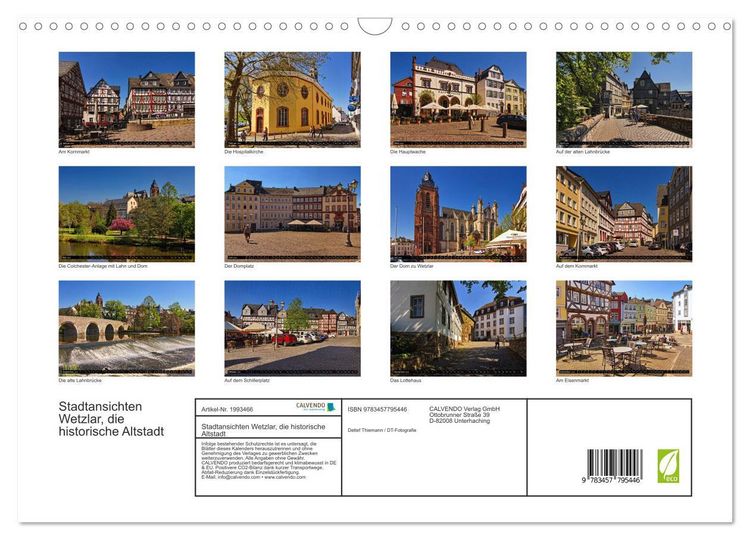Produktbild: Stadtansichten Wetzlar, die historische Altstadt (Wandkalender 2026 DIN A3 quer), CALVENDO Monatskalender