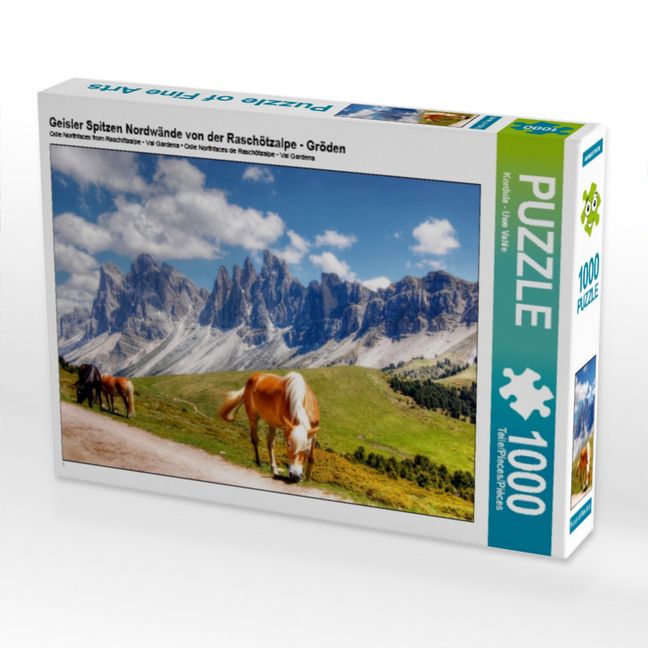 Produktbild: CALVENDO Puzzle Geisler Spitzen Nordw&auml;nde von der Rasch&ouml;tzalpe - Gr&ouml;den | 1000 Teile Lege-Gr&ouml;&szlig;e 64x48cm Foto-Puzzle f&uuml;r gl&uuml;ckliche Stunden