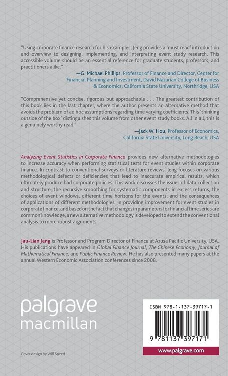 Produktbild: Analyzing Event Statistics in Corporate Finance