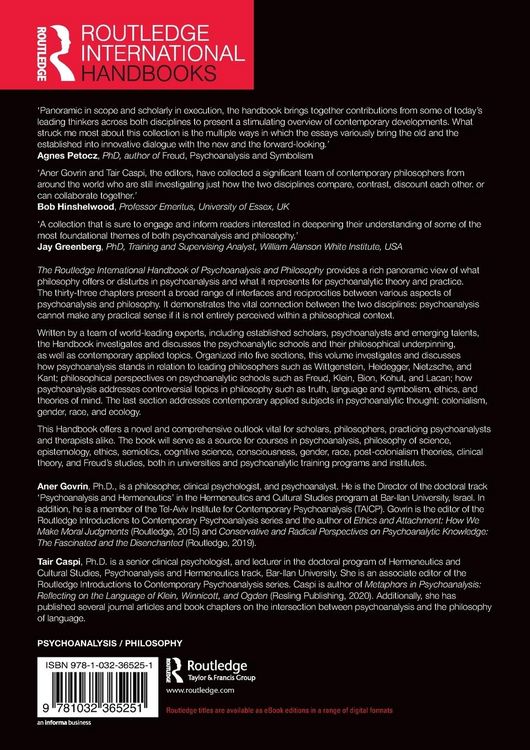 Produktbild: The Routledge International Handbook of Psychoanalysis and Philosophy