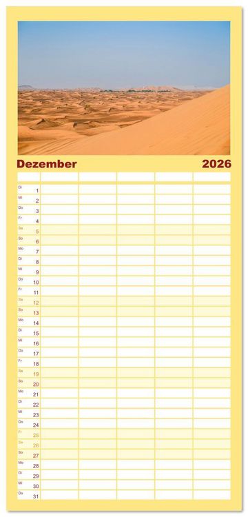 Produktbild: Familienplaner 2026 - Wundervolles Dubai mit 5 Spalten (Wandkalender, 21 x 45 cm) CALVENDO