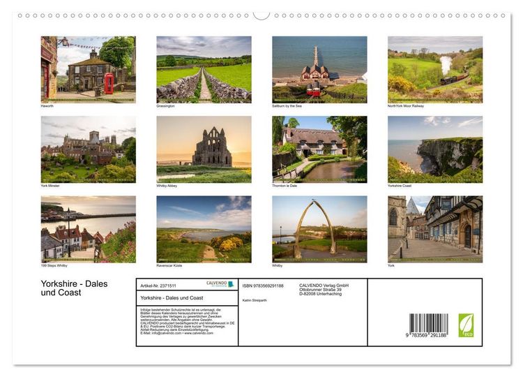 Produktbild: Yorkshire - Dales und Coast (hochwertiger Premium Wandkalender 2027 DIN A2 quer), Kunstdruck in Hochglanz