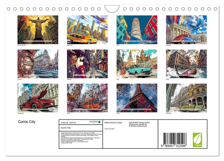 Produktbild: Comic City (Wandkalender 2026 DIN A4 quer), CALVENDO Monatskalender