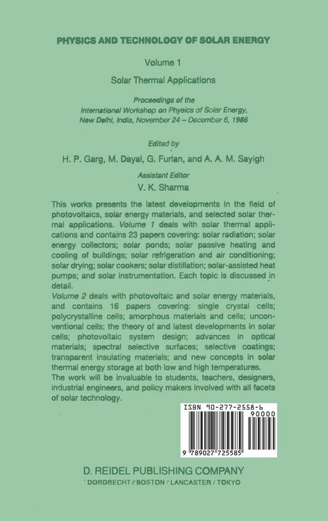 Produktbild: Physics and Technology of Solar Energy